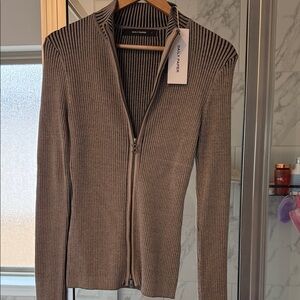 Brand New Gray Zip-Up Sweater by Daily Paper